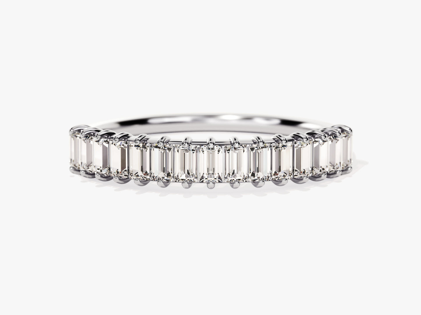Baguette Cut Half Eternity Wedding Band