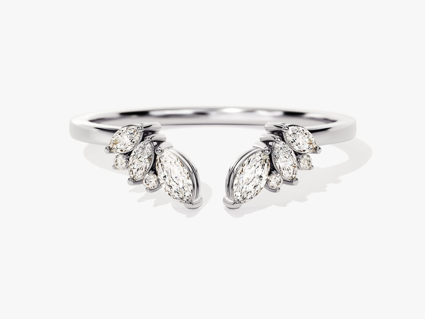 Open Marquise Cluster Wedding Band
