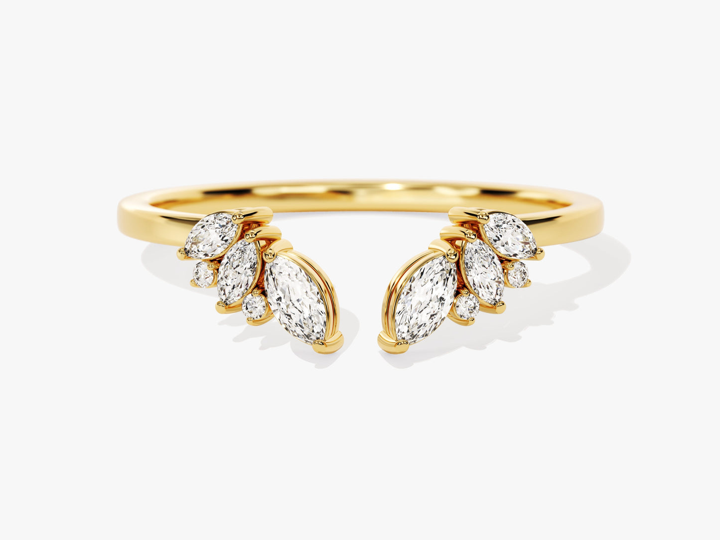 Open Marquise Cluster Wedding Band