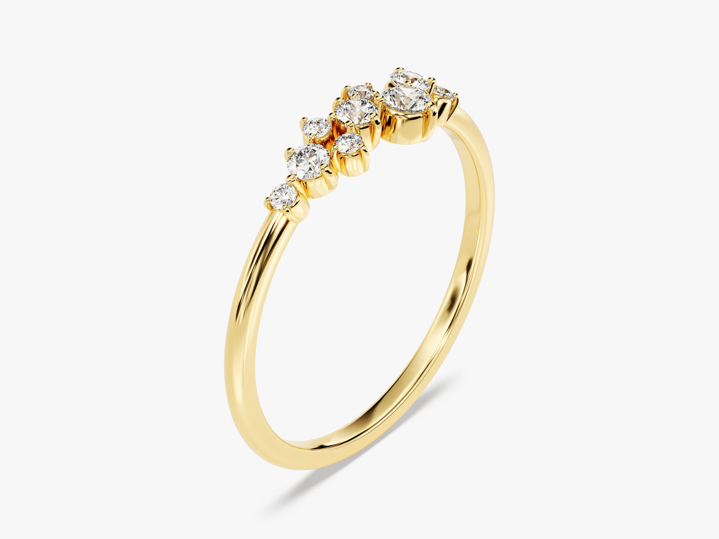 Floating Cluster Wedding Band