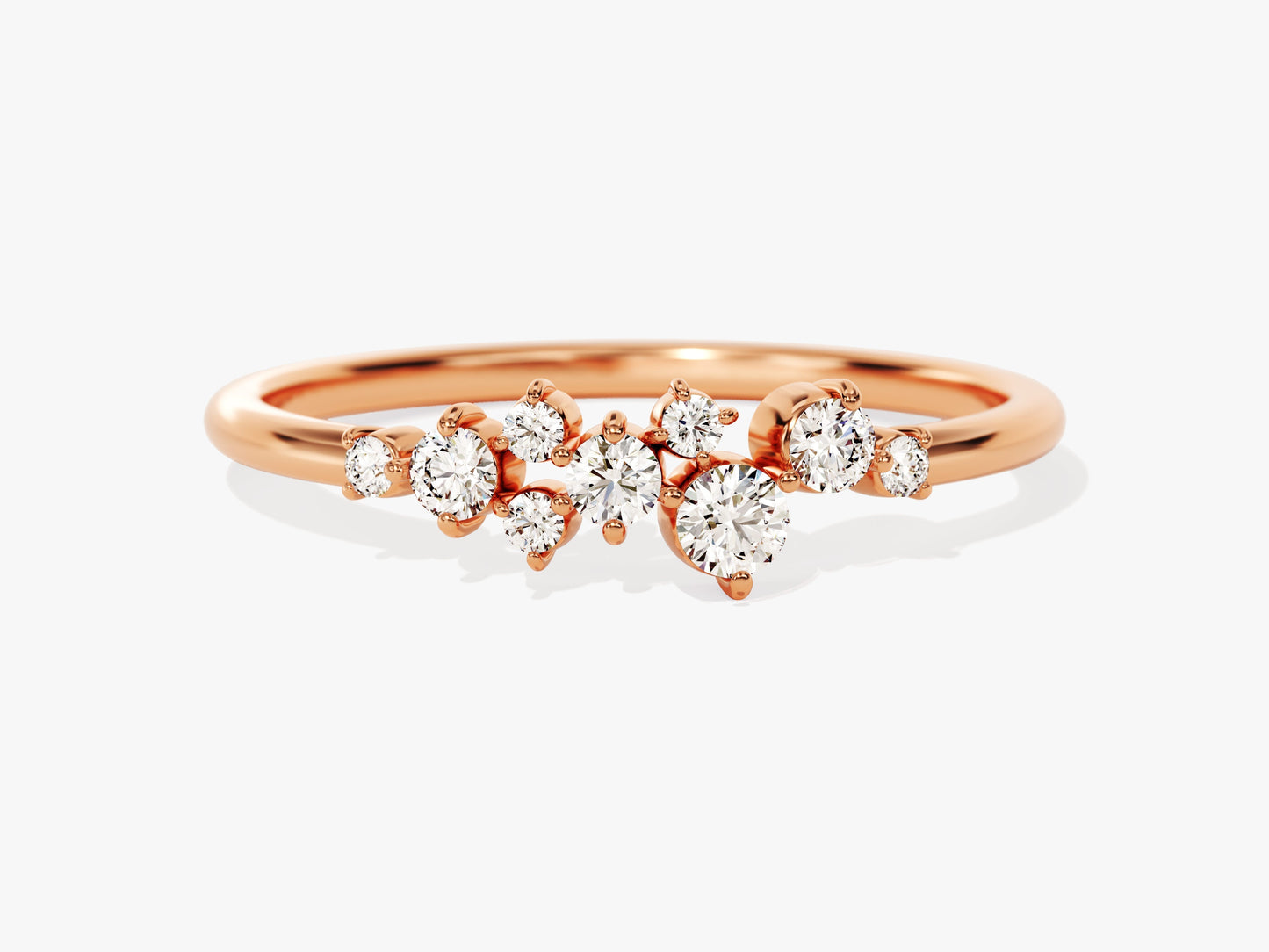 Floating Cluster Wedding Band