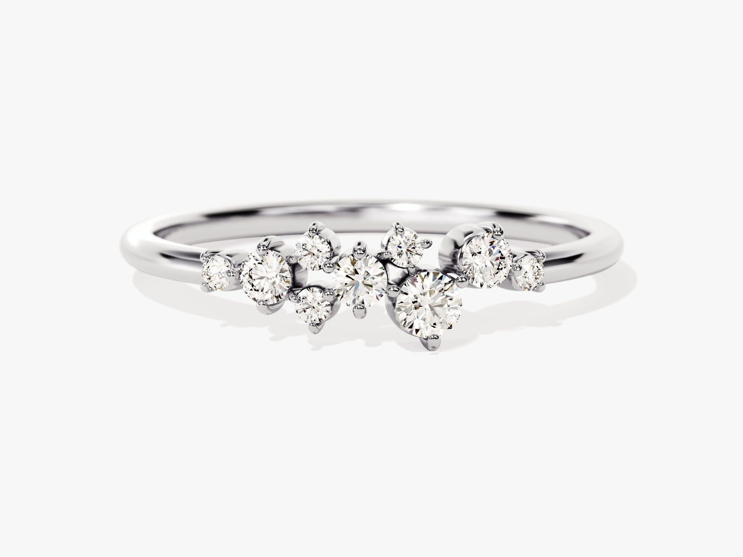 Floating Cluster Wedding Band
