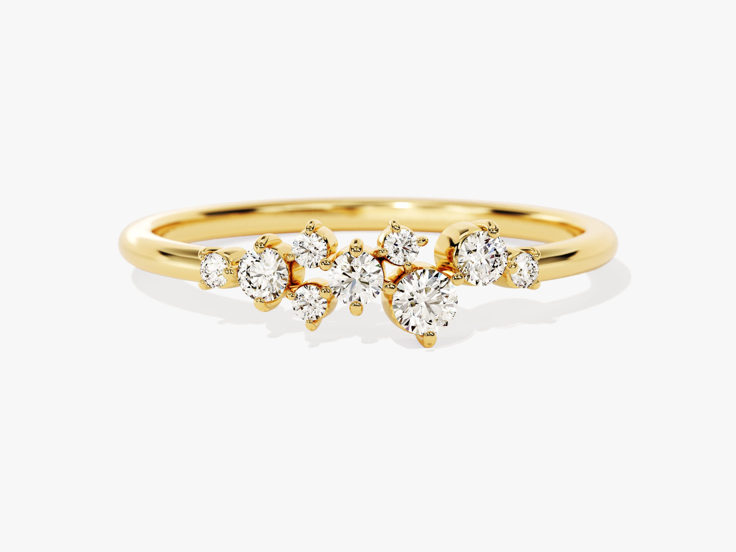 Floating Cluster Wedding Band