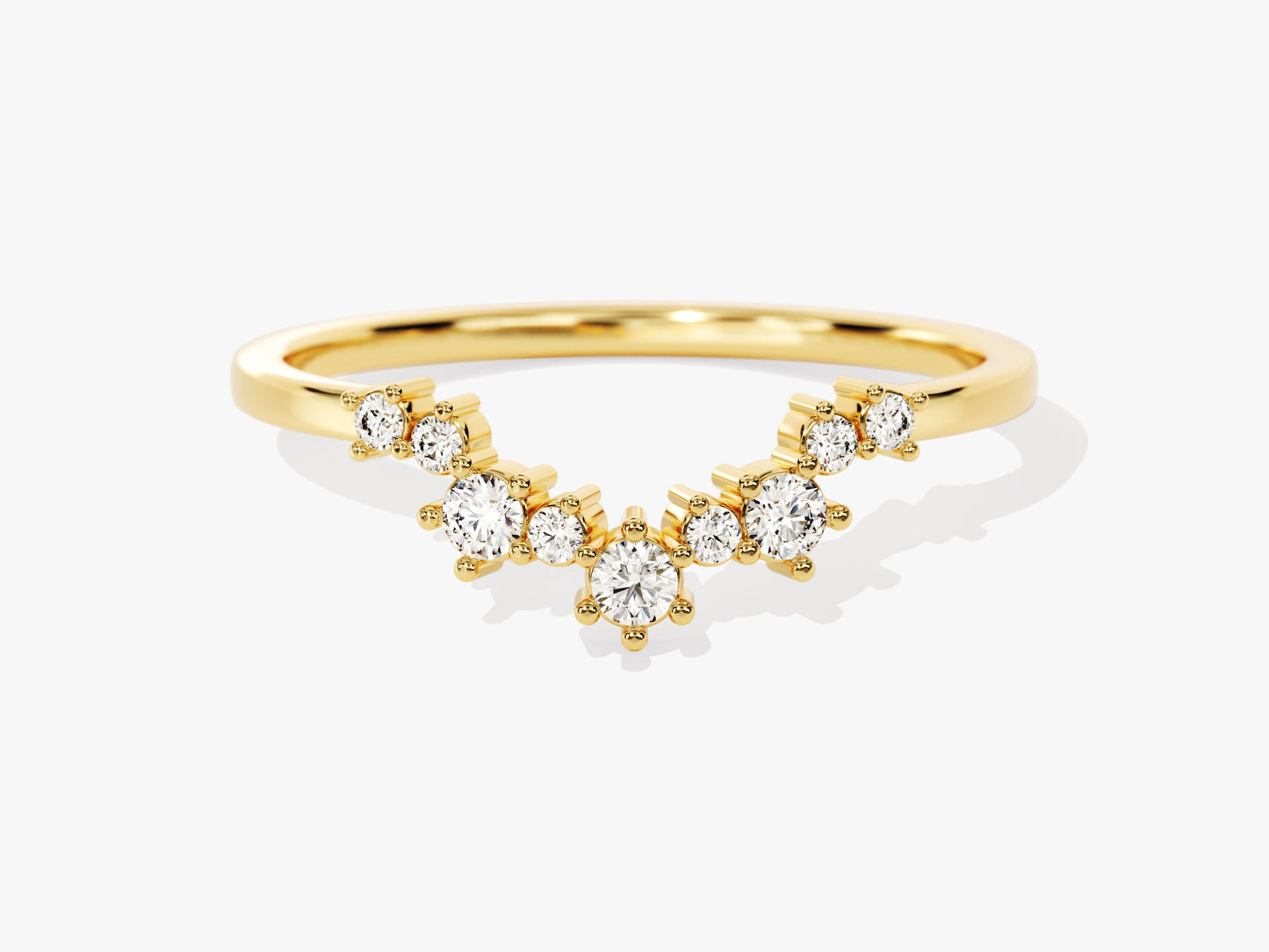 Curved Cluster Wedding Band