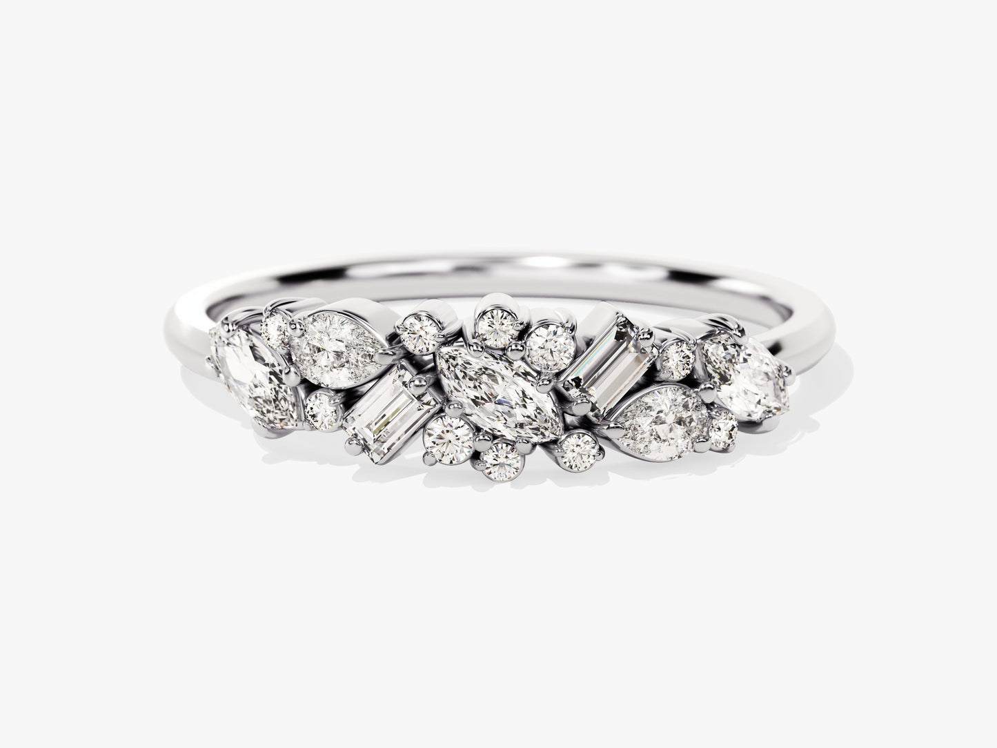 Vintage Bold Cluster Wedding Band