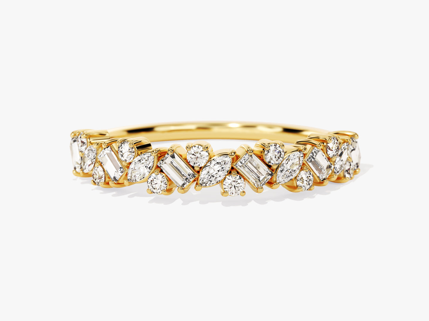 Multi-Cut Cluster Wedding Band