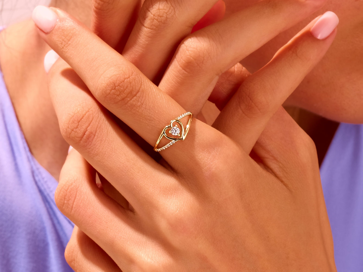 Split Shank Heart Ring
