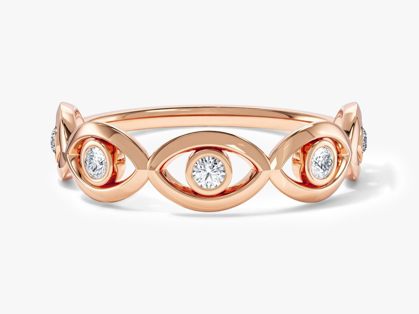 Half Eternity Evil Eye Ring