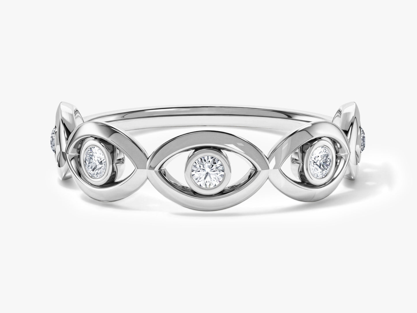 Half Eternity Evil Eye Ring