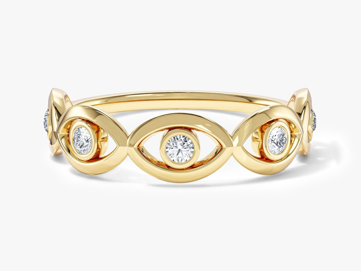 Half Eternity Evil Eye Ring