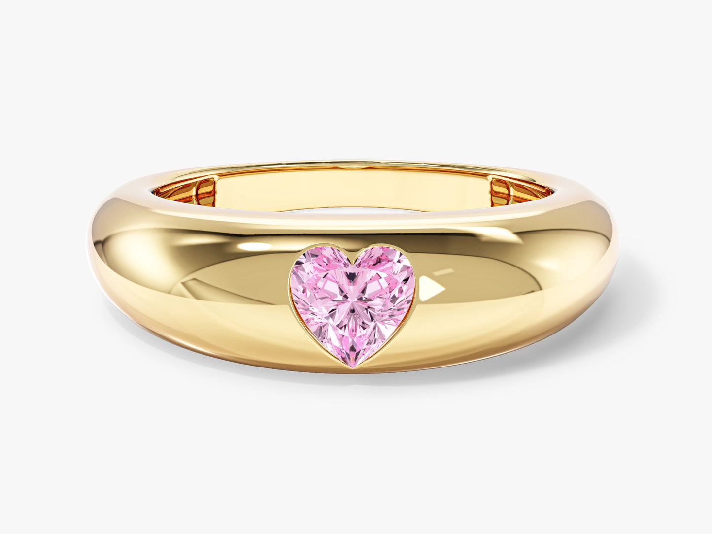 Flush Set Heart Cut Bold Promise Ring
