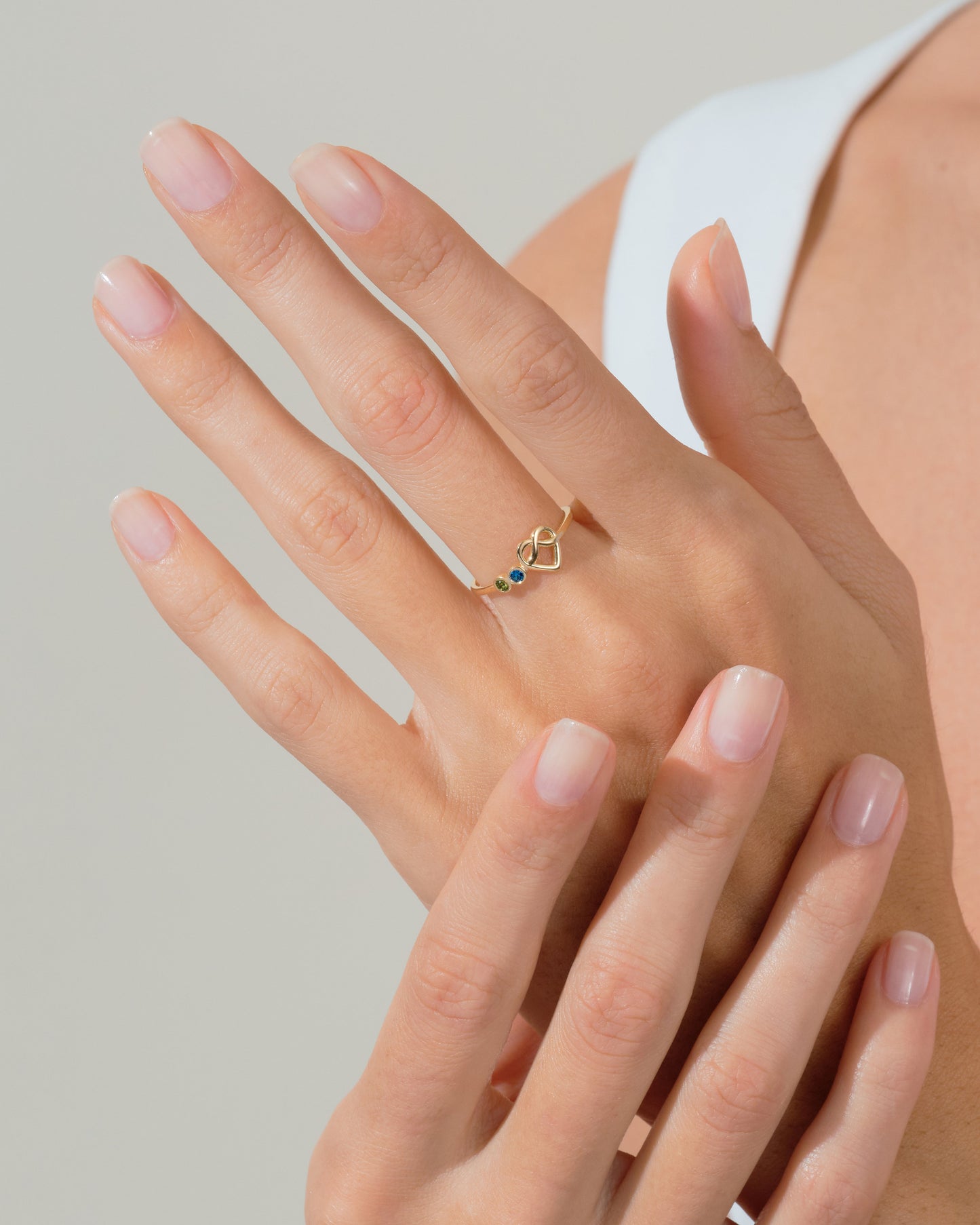 Infinity Heart Birthstone Ring