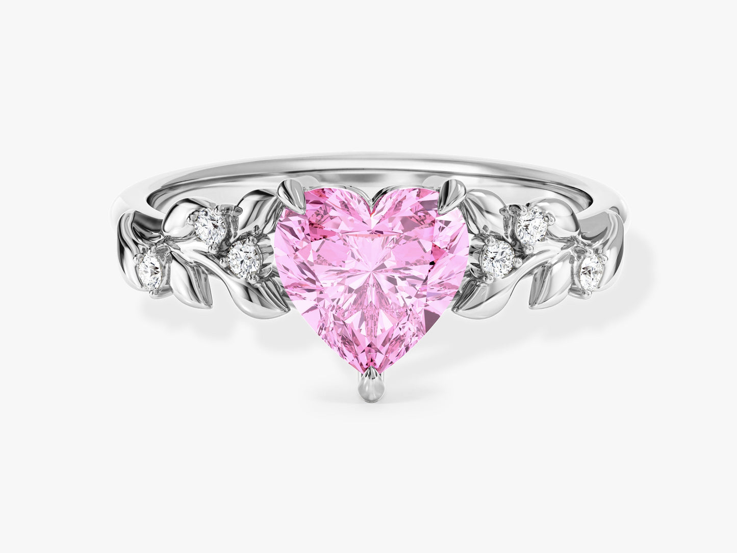 Nature Inspired Heart Birthstone Ring