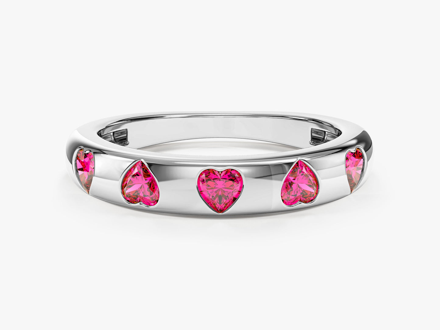 Flush Set Heart Birthstone Ring