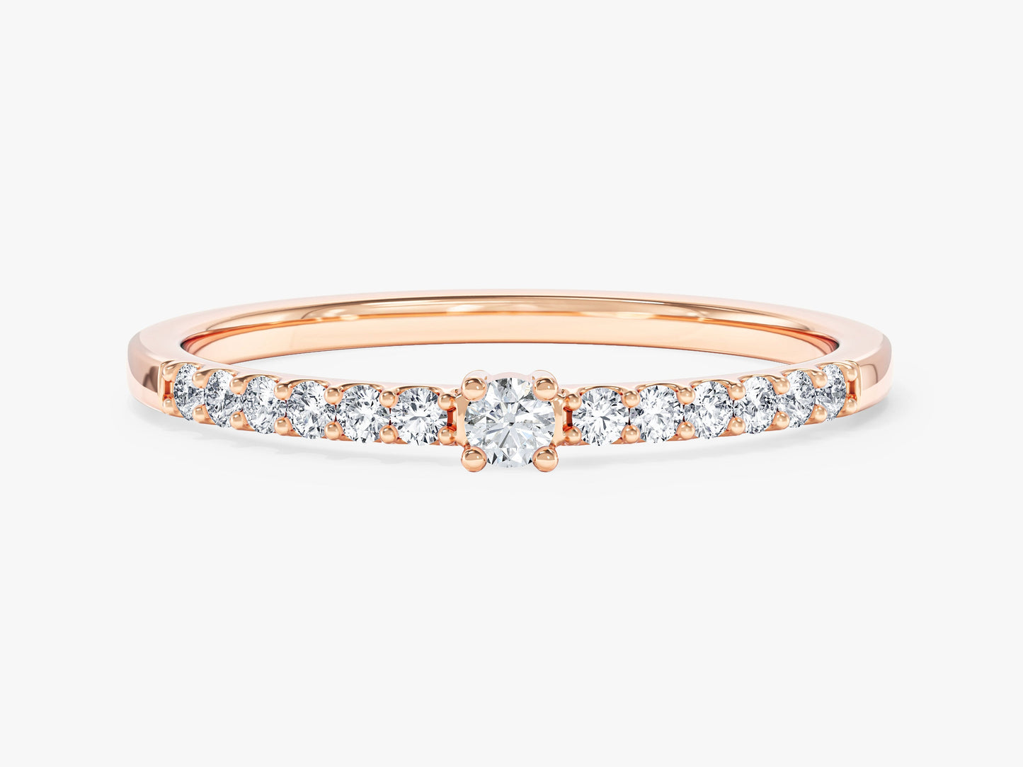 Micro Prong Set Moissanite Promise Ring