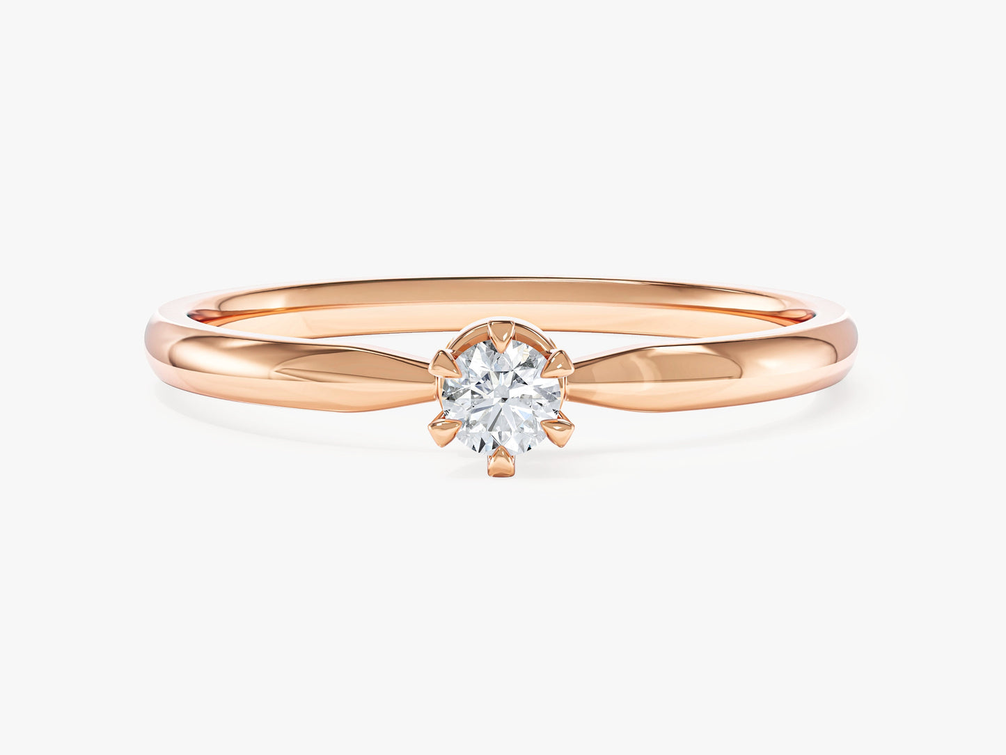 Six Prong Solitaire Moissanite Promise Ring