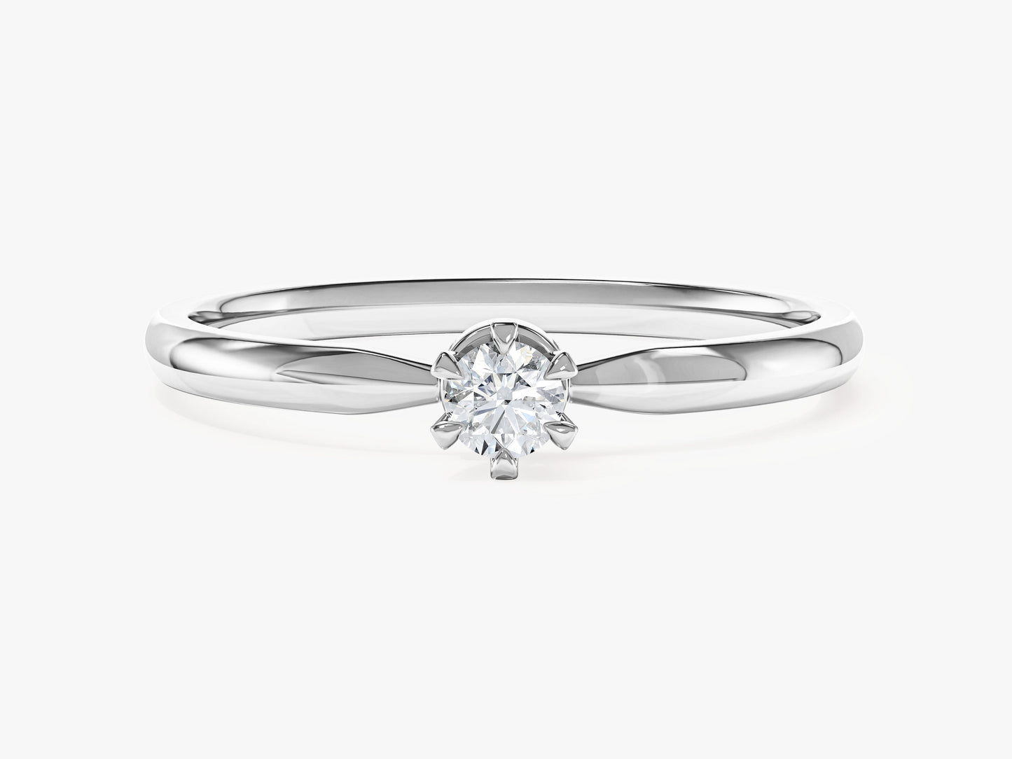 Six Prong Solitaire Moissanite Promise Ring