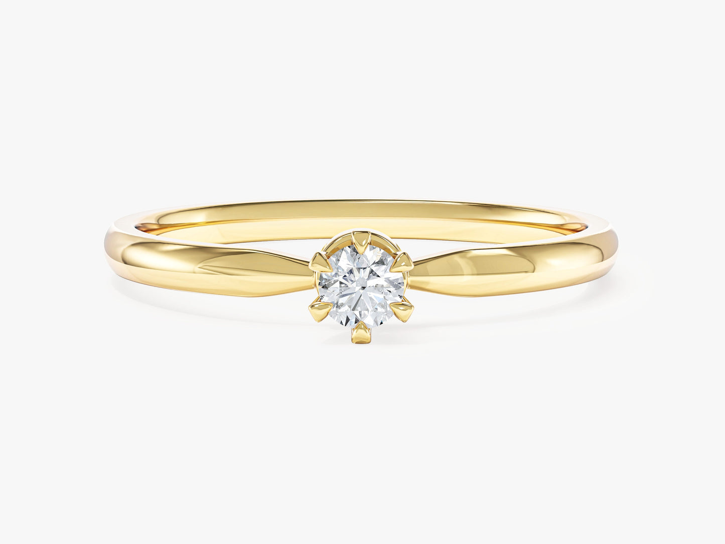 Six Prong Solitaire Moissanite Promise Ring
