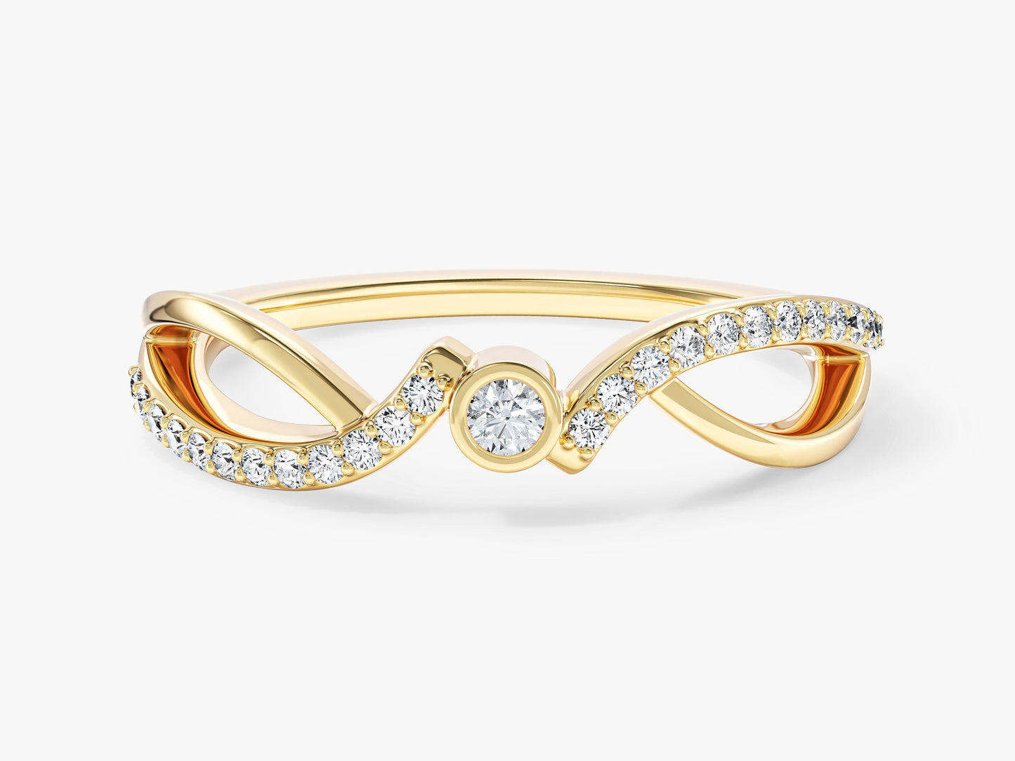 Split Shank Moissanite Promise Ring with Sidestones