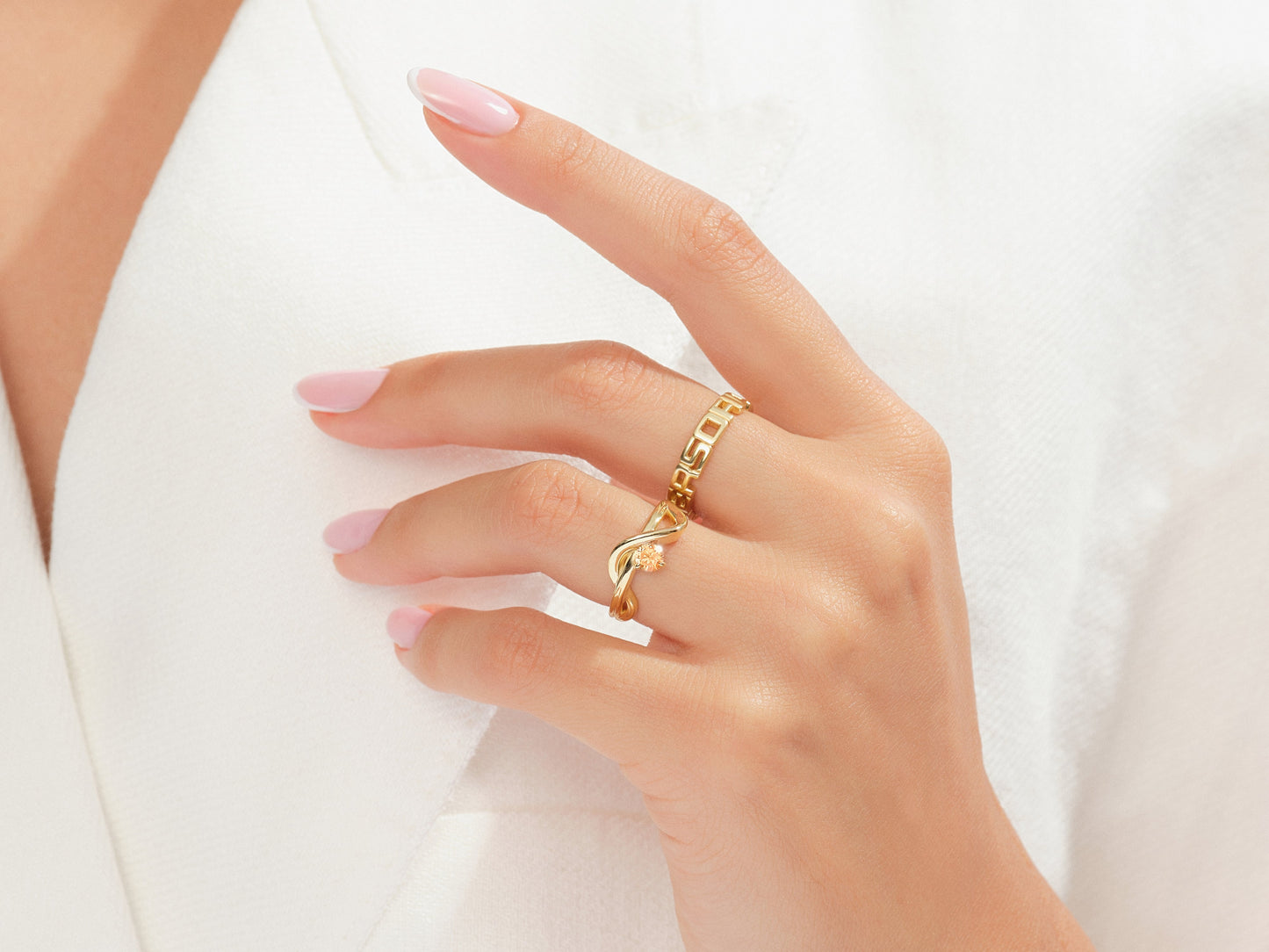 Double Band Wave Promise Ring
