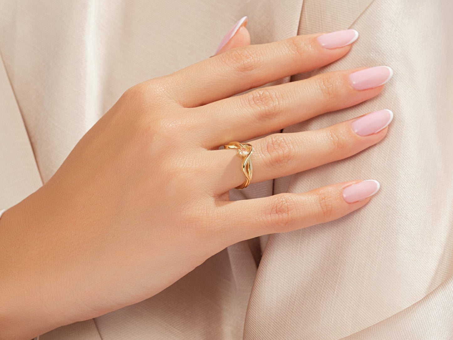 Double Band Wave Promise Ring