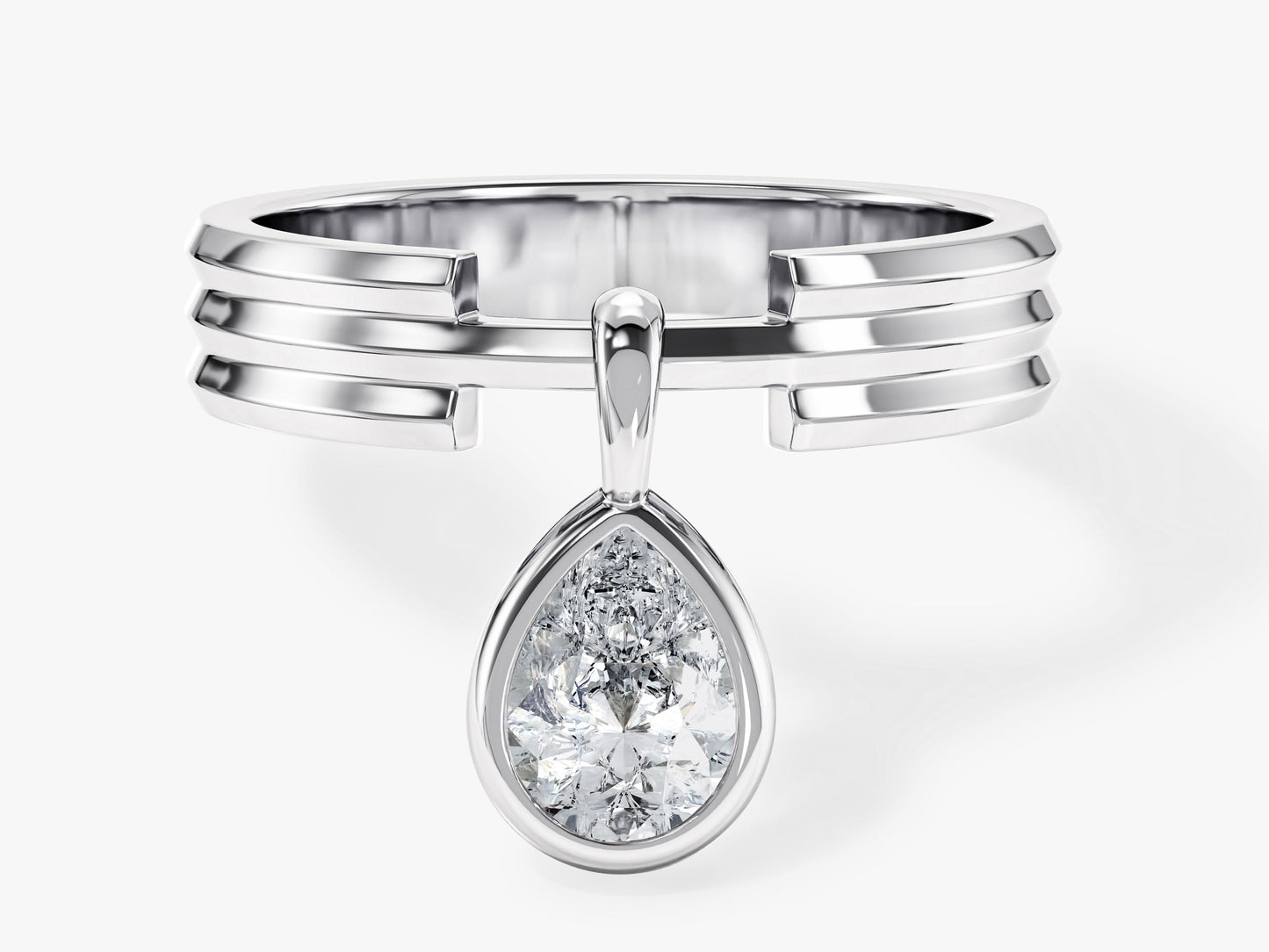 Pear Cut Charm Promise Ring