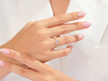 Pink Heart Cut Promise Ring