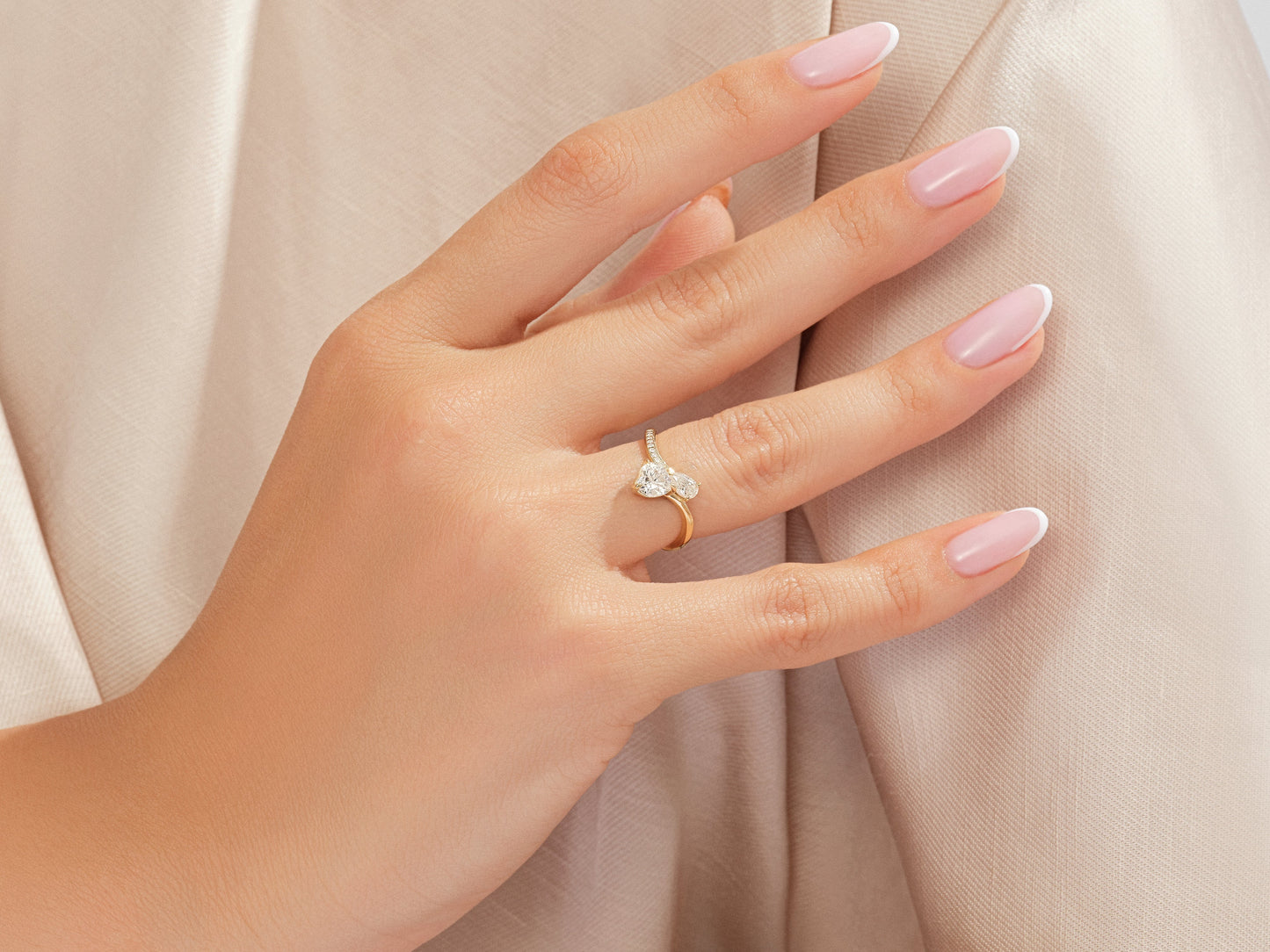 Two Stone Bypass Promise Ring