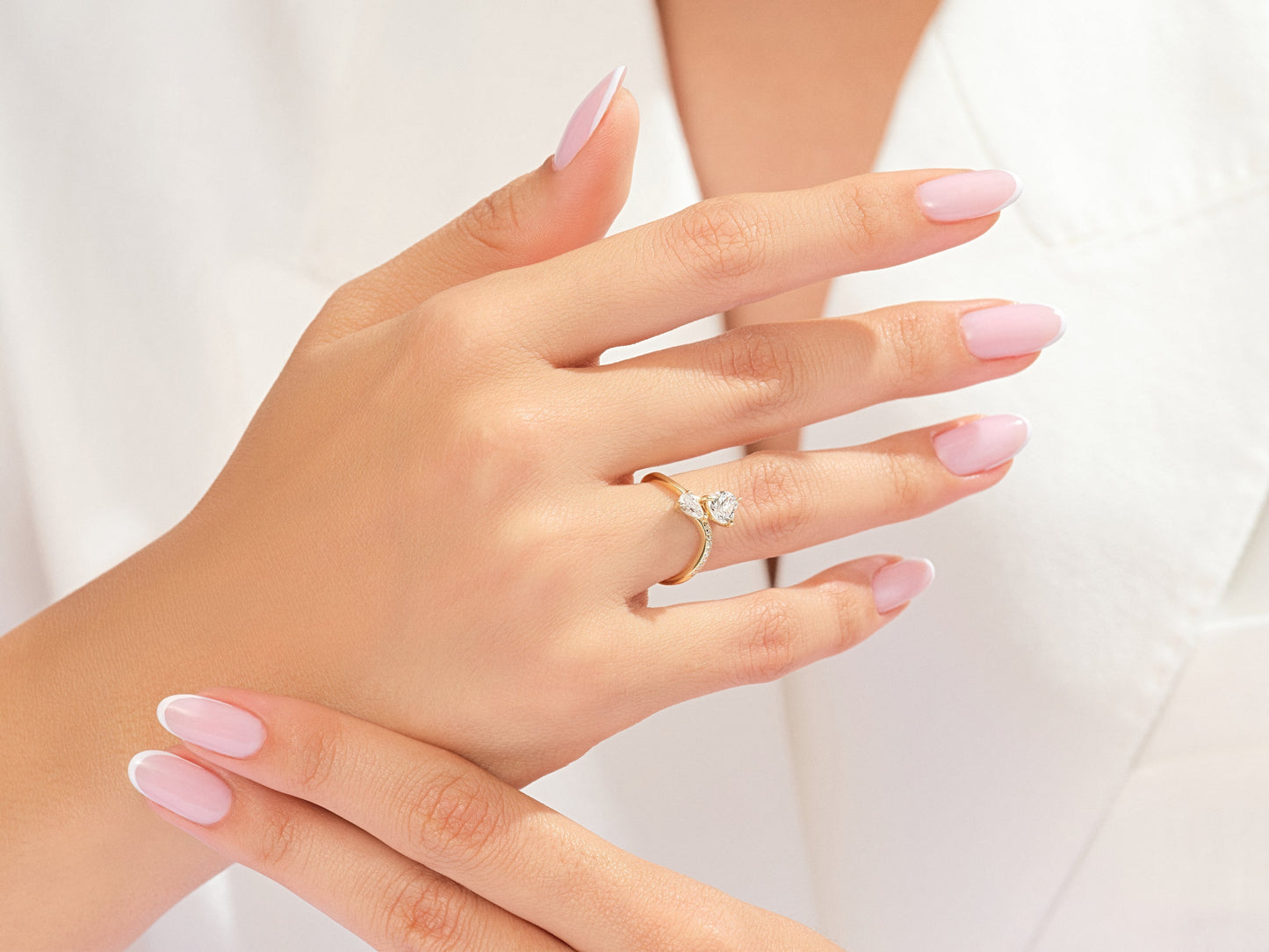 Two Stone Bypass Promise Ring