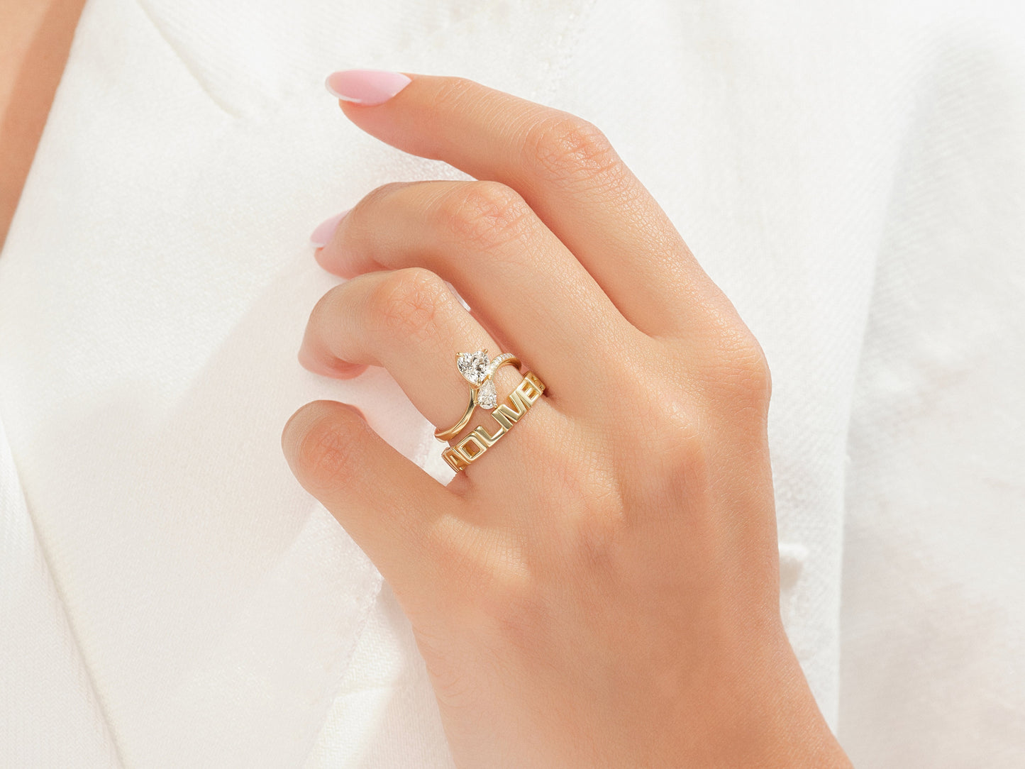 Two Stone Bypass Promise Ring