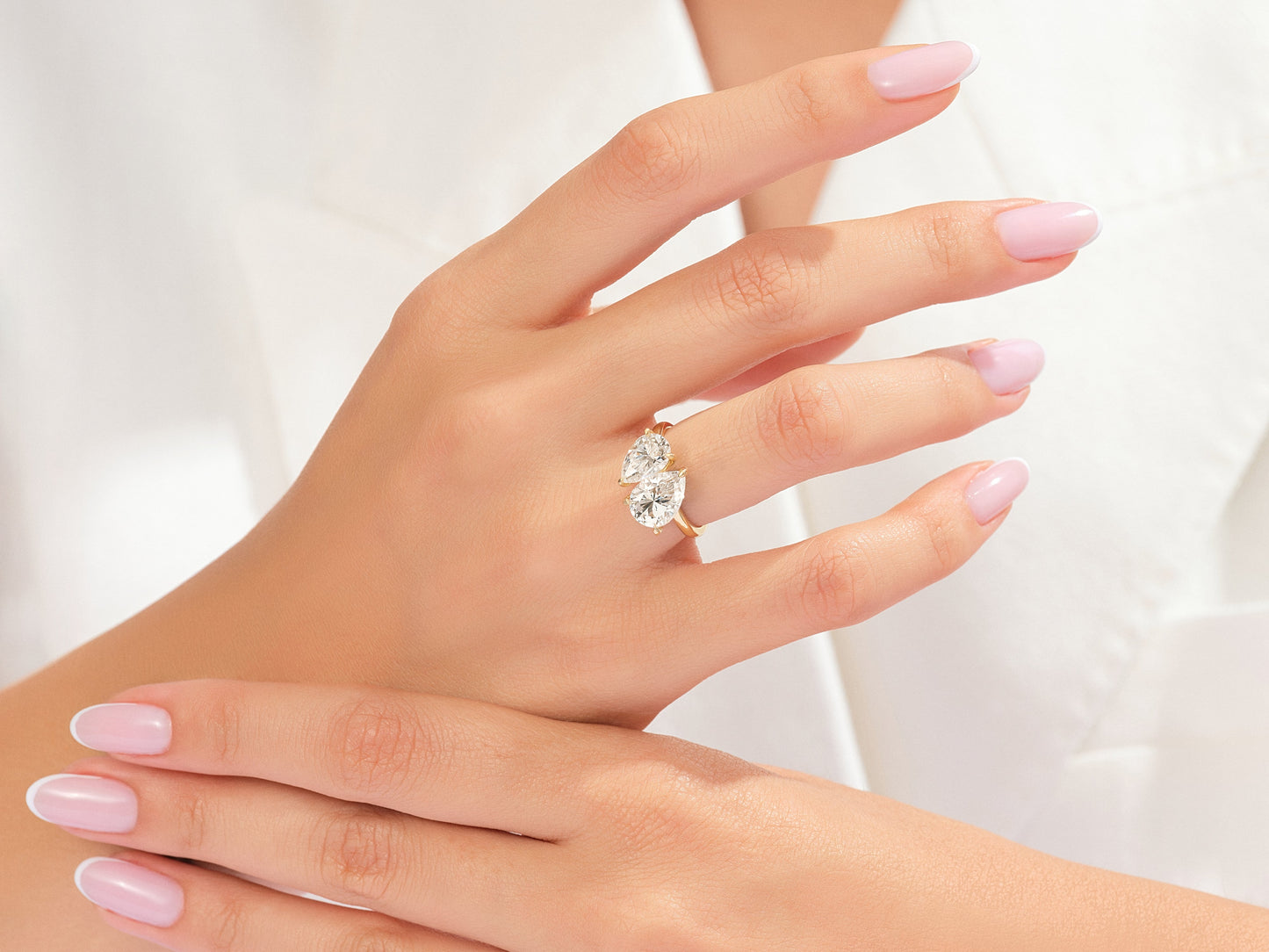Pear and Pear Toi Et Moi Promise Ring