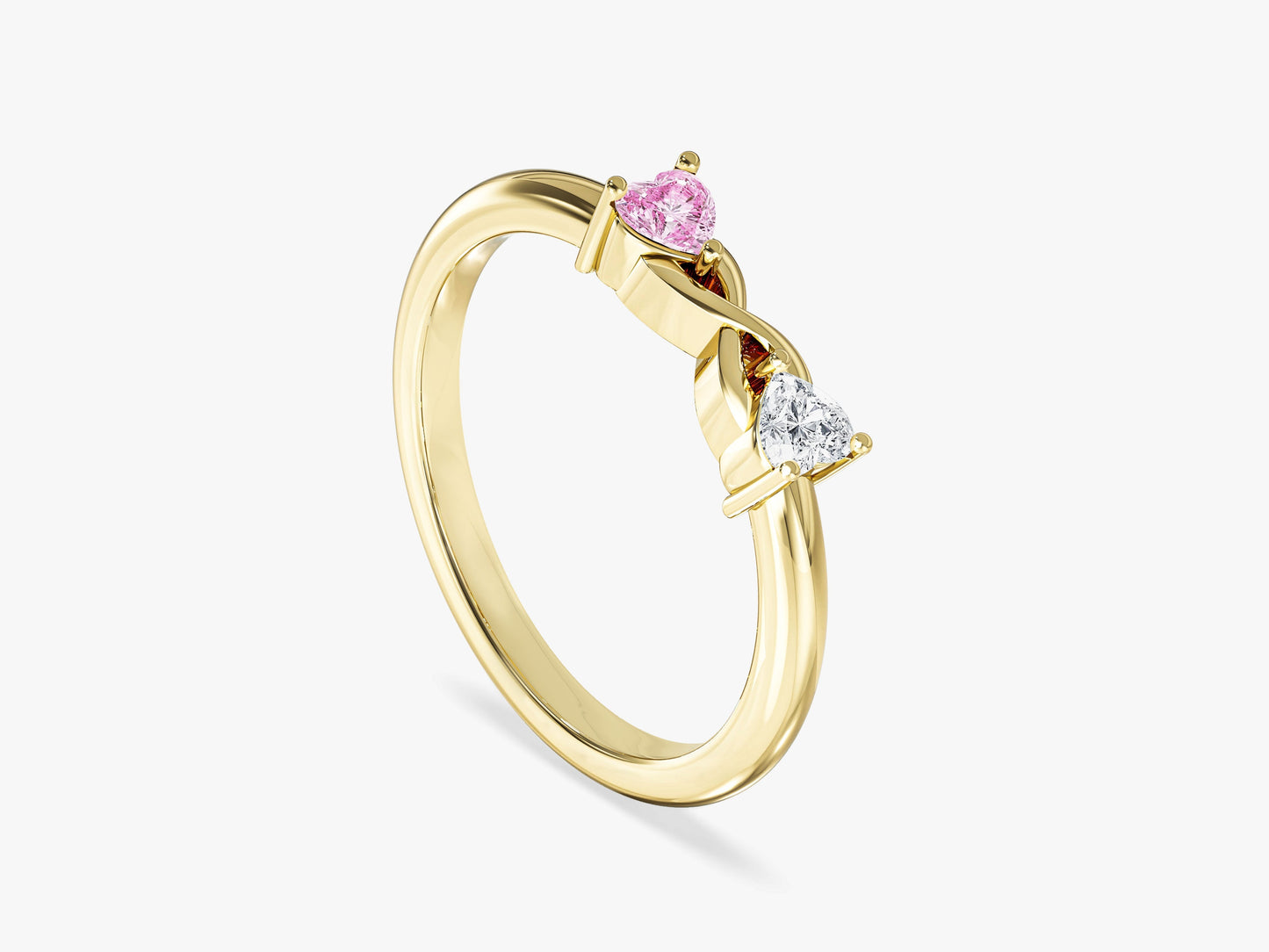 Dainty Split Shank Heart Cut Promise Ring