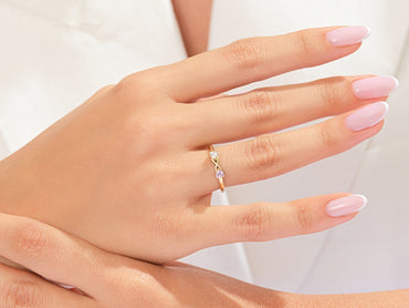 Dainty Split Shank Heart Cut Promise Ring
