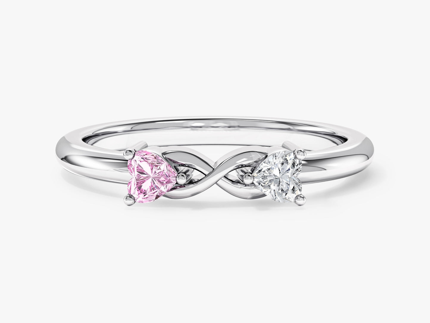 Dainty Split Shank Heart Cut Promise Ring