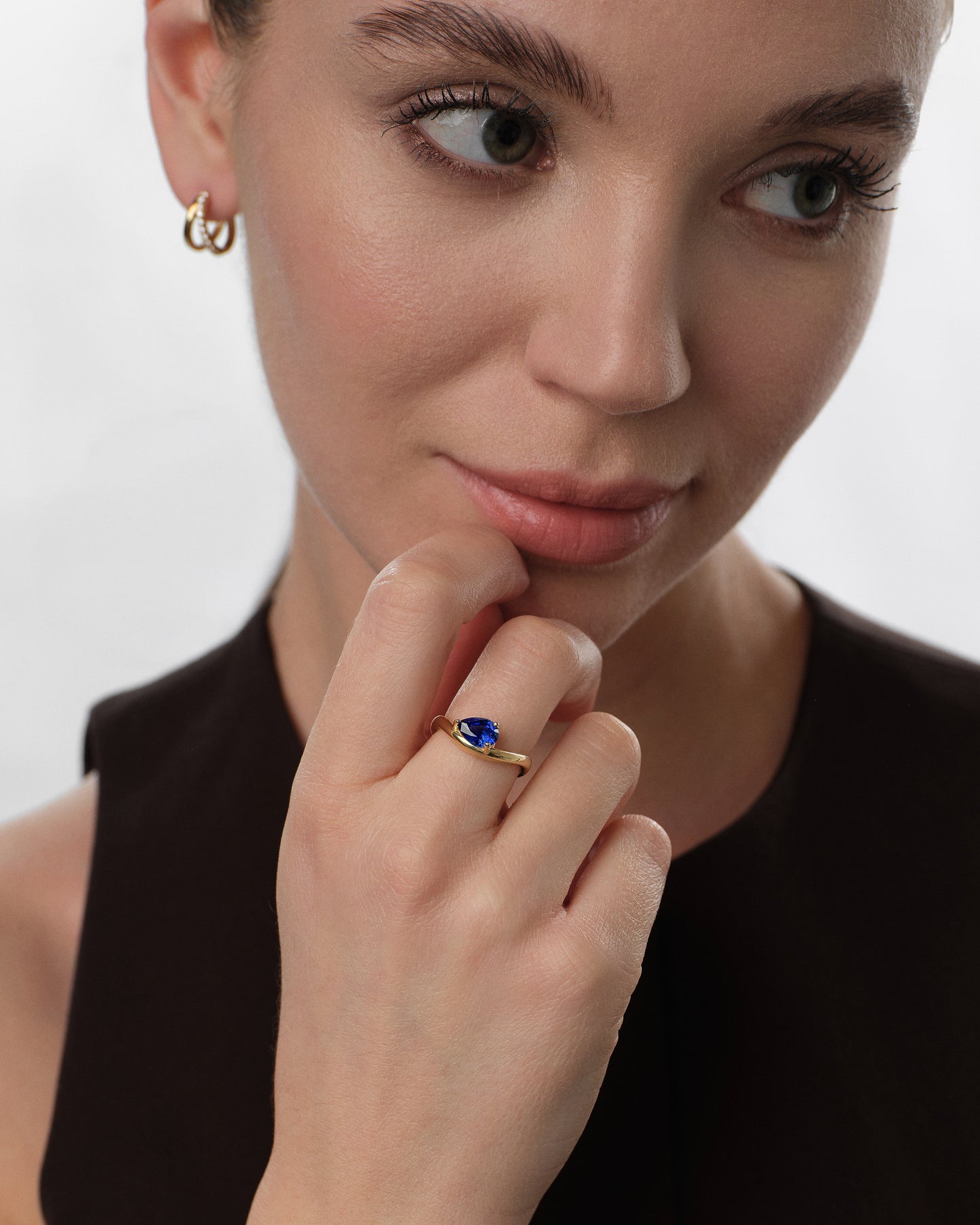 Curved Birthstone Ring