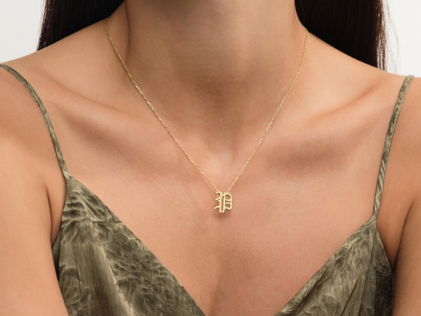 Old English Initial Necklace