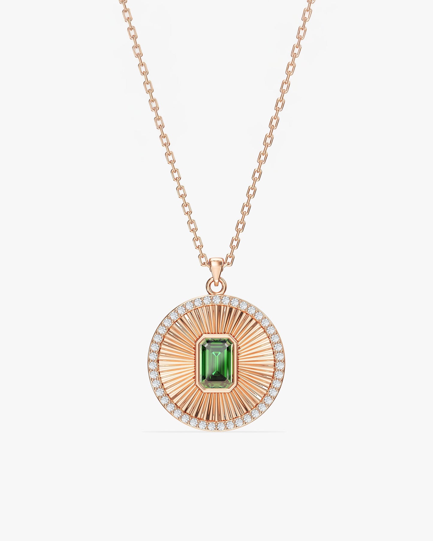 Sunburst Birthstone Pendant Necklace