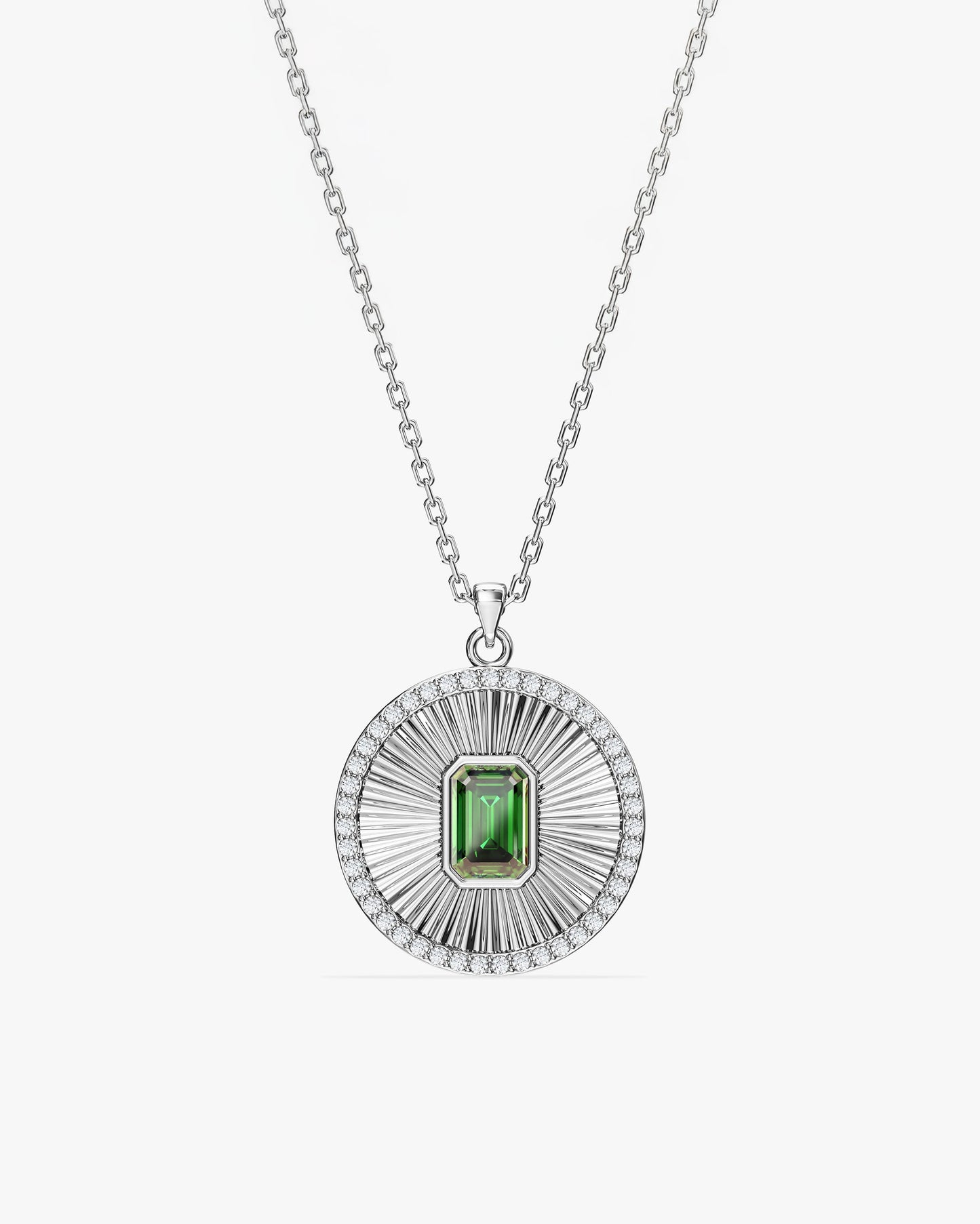 Sunburst Birthstone Pendant Necklace