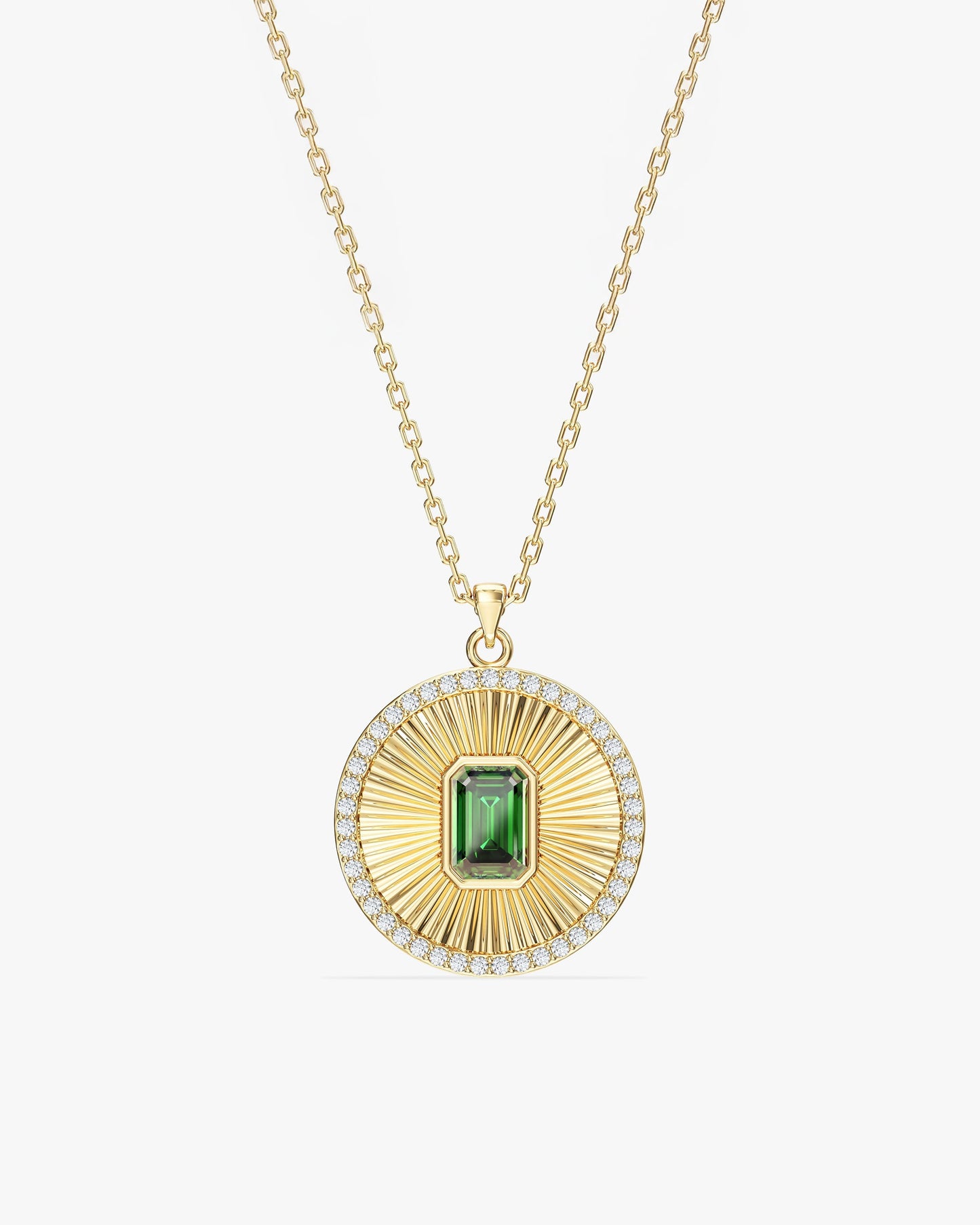 Sunburst Birthstone Pendant Necklace