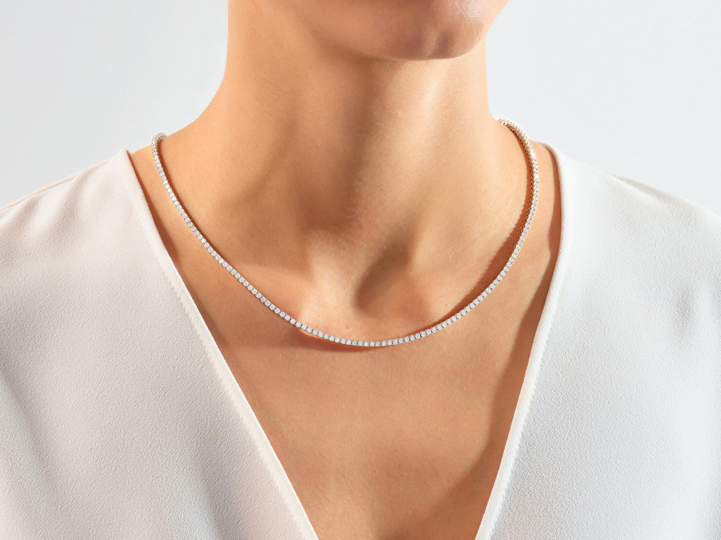 Lab Diamond Tennis Necklace (2.40 mm)