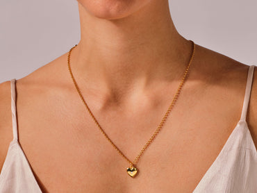 Heart Charm Necklace with Sparkle