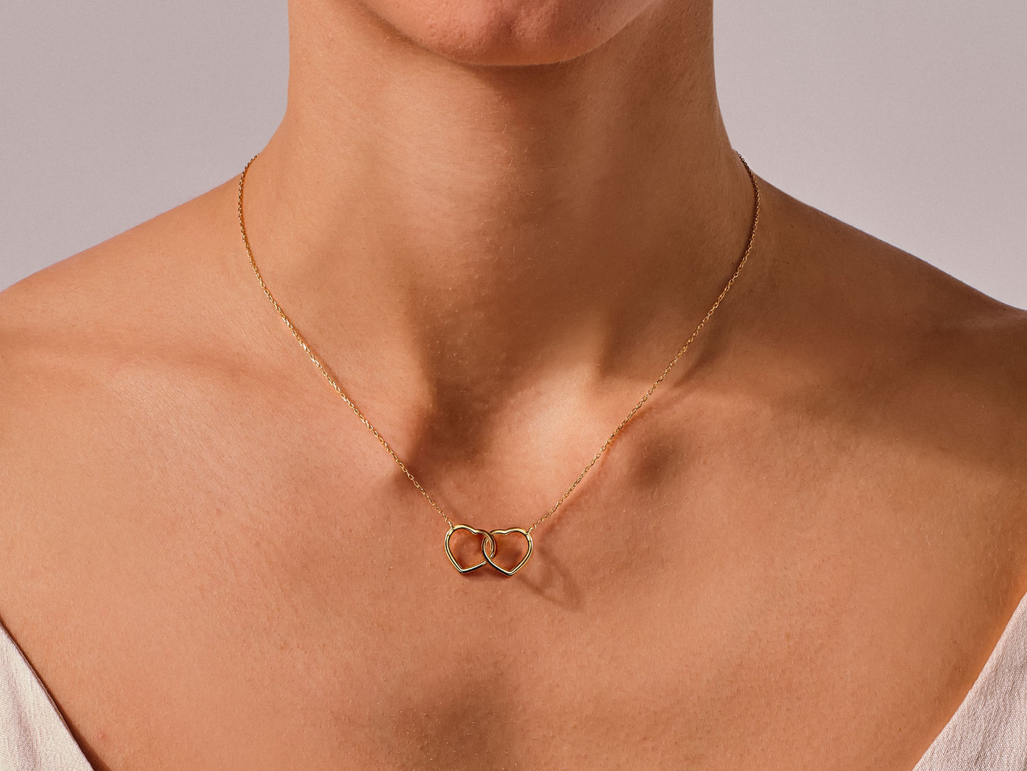 Interlocking Bold Hearts Necklace