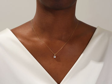 Asscher Cut Solitaire Pendant (0.50 CT)