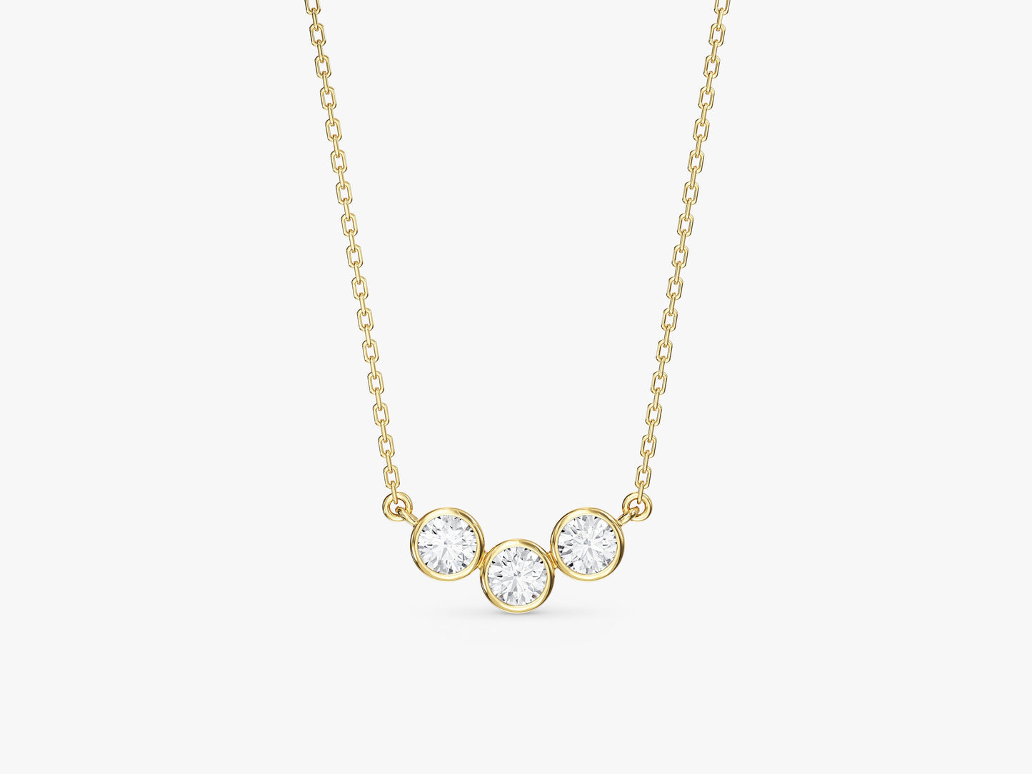 Trio-Bezel Set Necklace (0.75 CT)