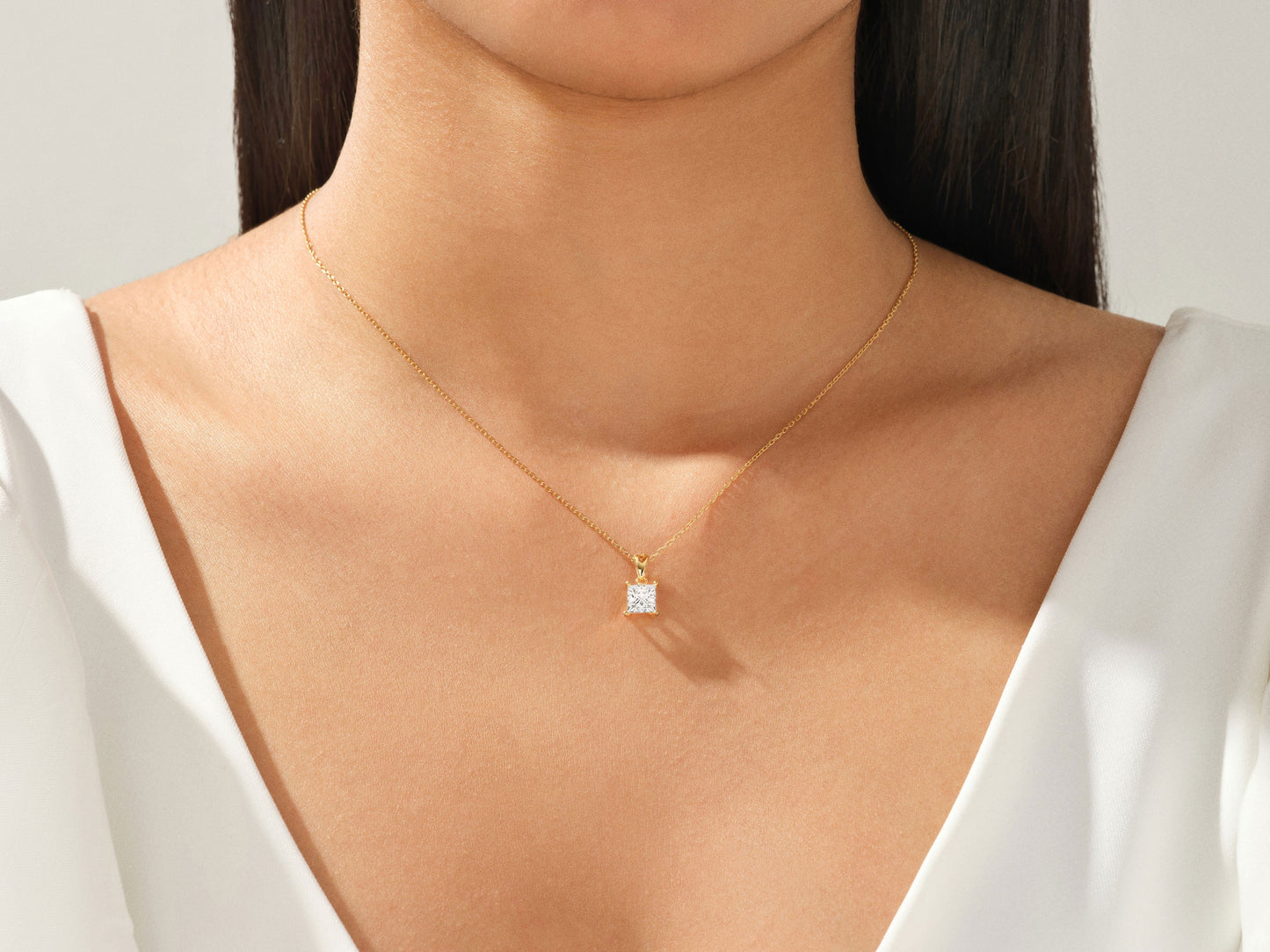 Princess Cut Solitaire Pendant (0.50 CT)