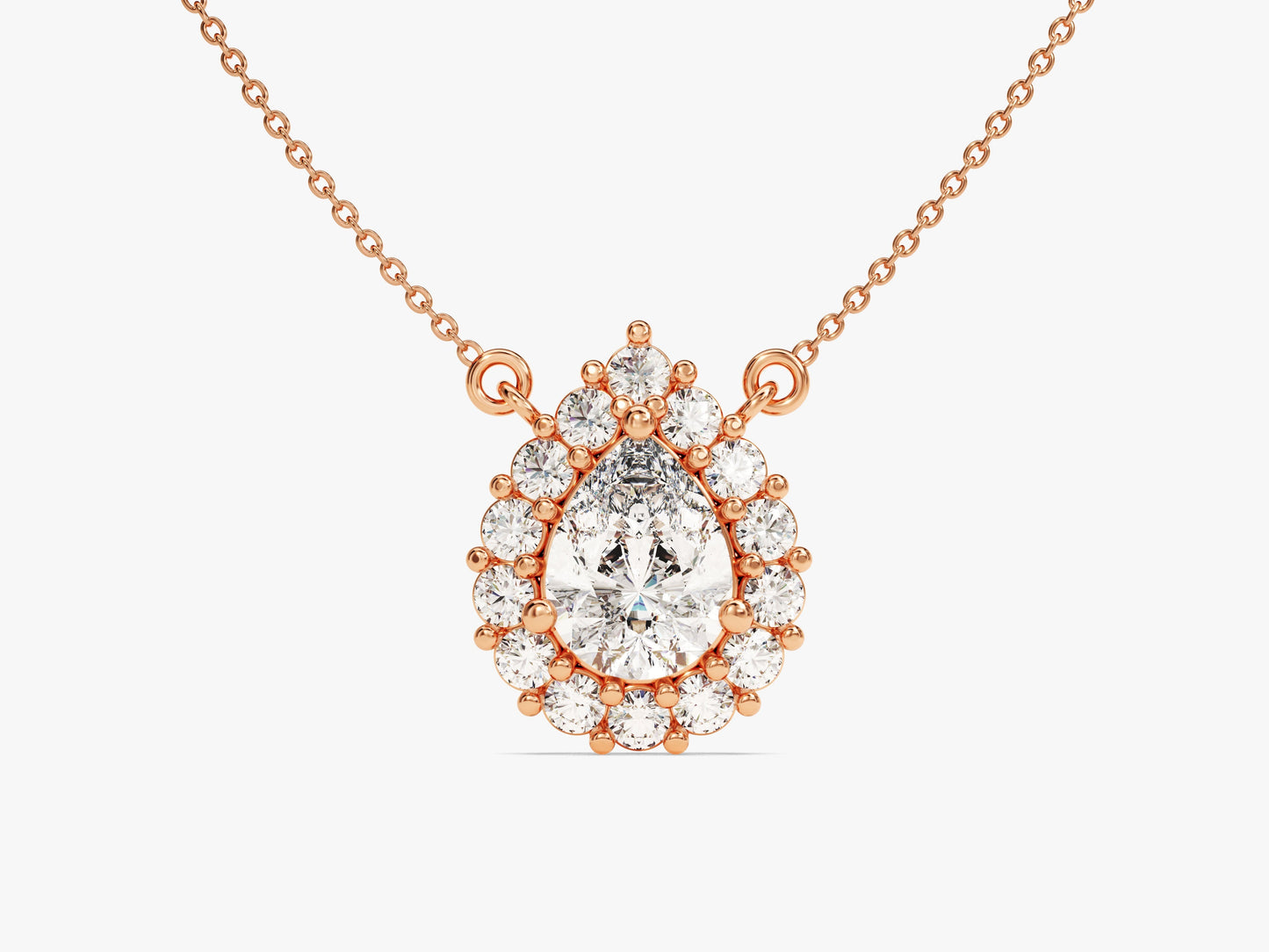 Pear Halo Necklace