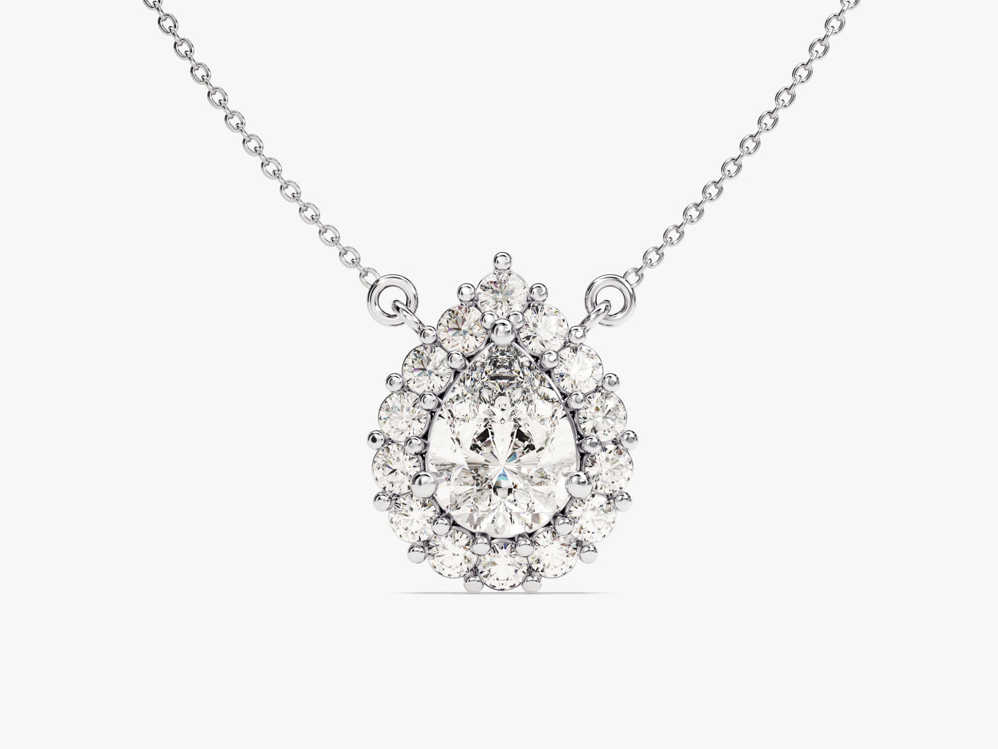 Pear Halo Necklace