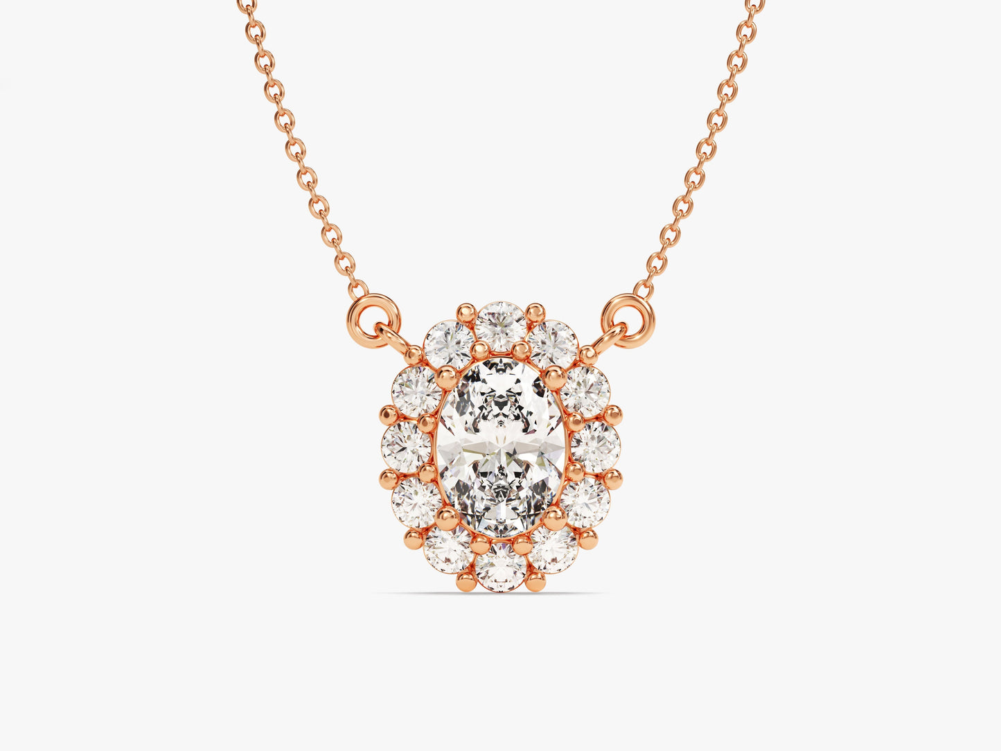 Oval Halo Necklace