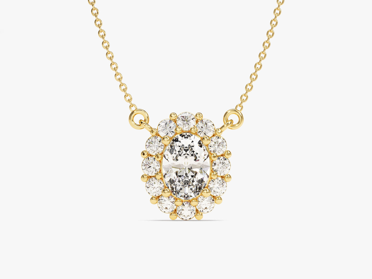 Oval Halo Necklace