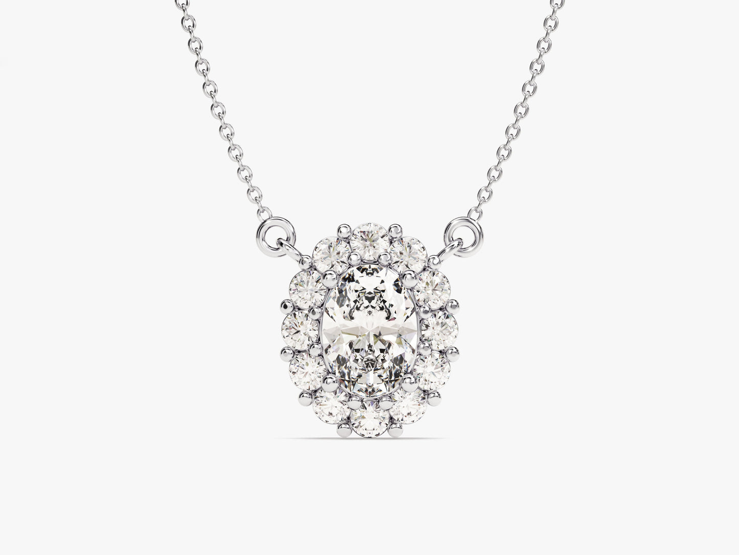 Oval Halo Necklace